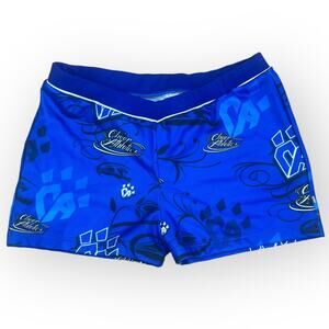 Cheer Athletics Practice Short - Blue Hot Pants with Logos, V-Waist